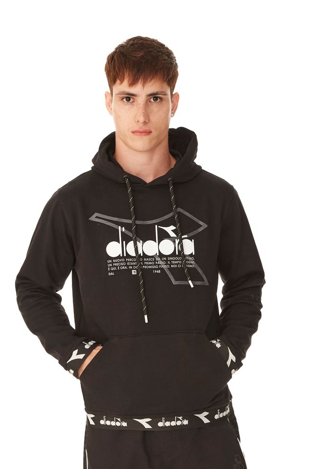 Moletom-Diadora-Fechado-Com-Capuz-Relief-Frieze-Preto