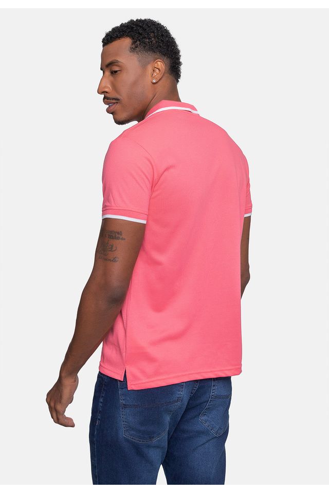 Camisa-Polo-Ecko-Piquet-Masculina-Rosa-Coral