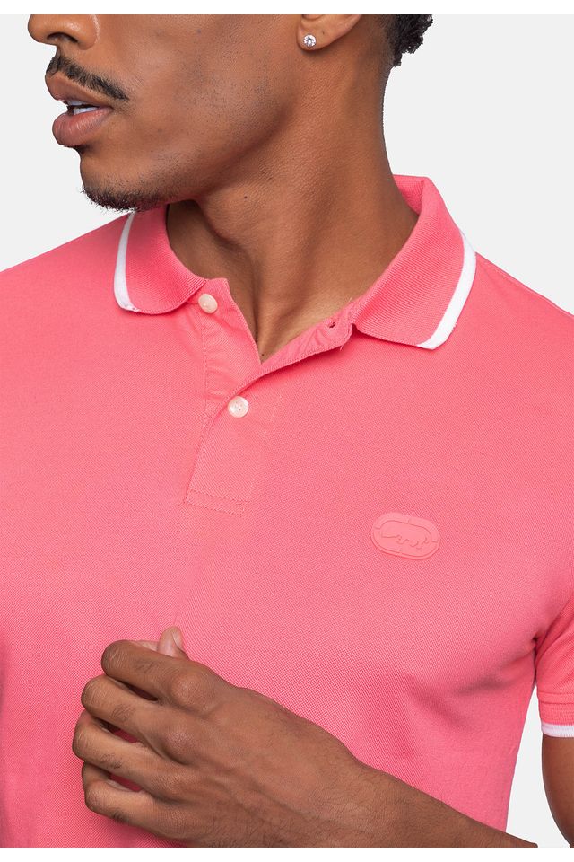 Camisa-Polo-Ecko-Piquet-Masculina-Rosa-Coral