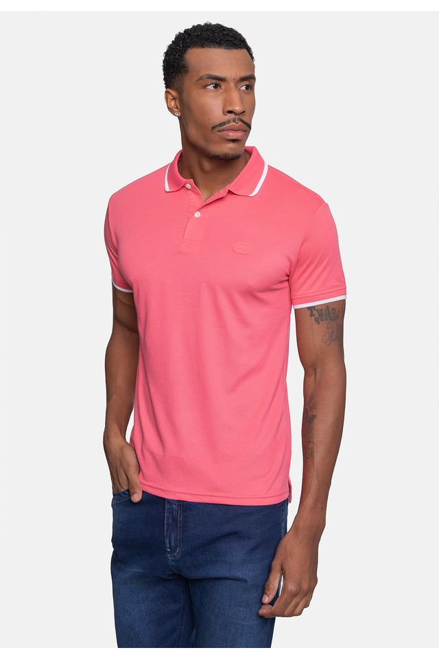 Camisa-Polo-Ecko-Piquet-Masculina-Rosa-Coral