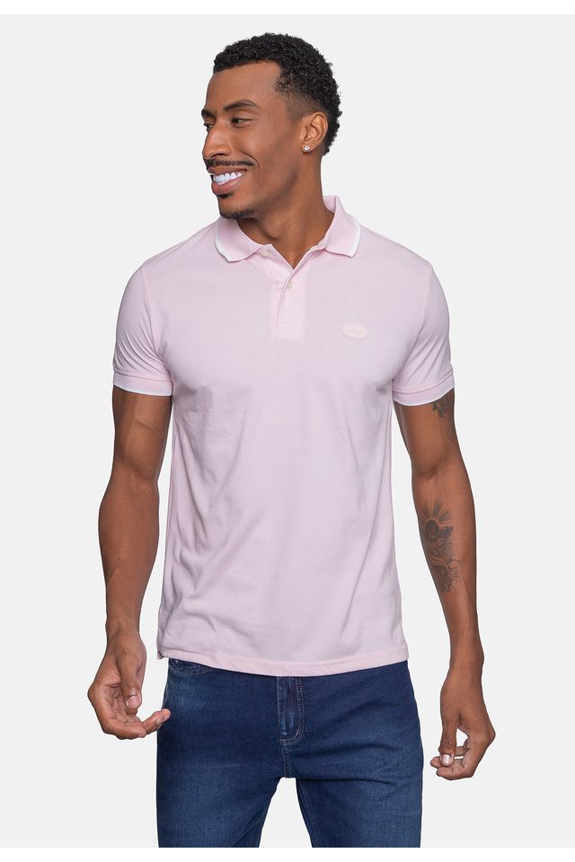 Camisa-Polo-Ecko-Piquet-Masculina-Rosa