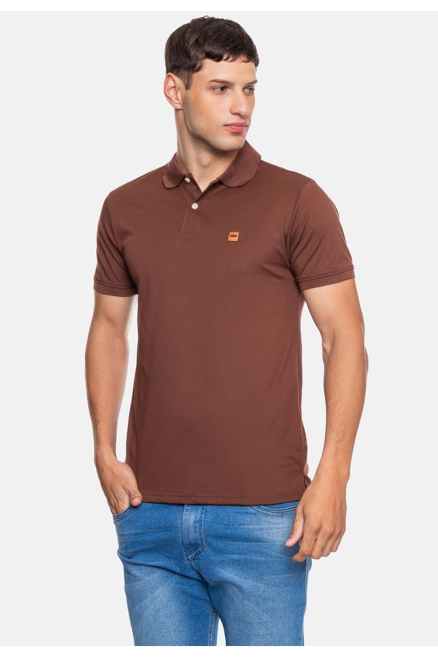 Camisa-Polo-HD-Masculina-Sleeve-Marrom-Cafe