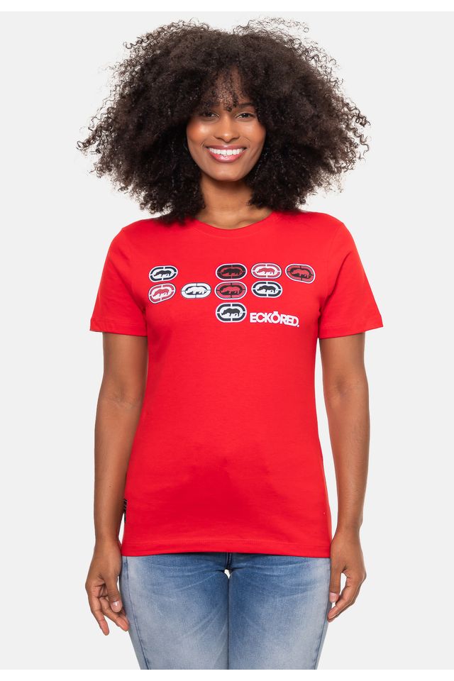 Camiseta-Ecko-Estampada-Vermelha