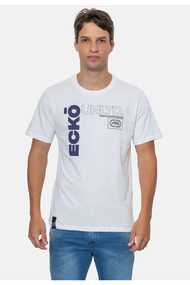 Camiseta-Ecko-Estampada-Branca