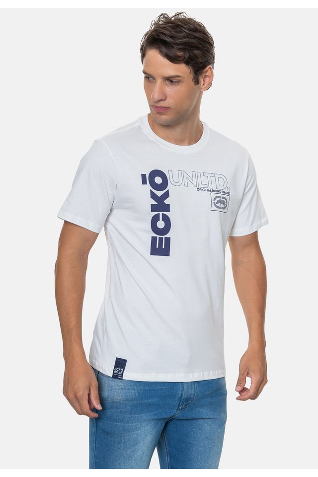 Camiseta-Ecko-Estampada-Branca