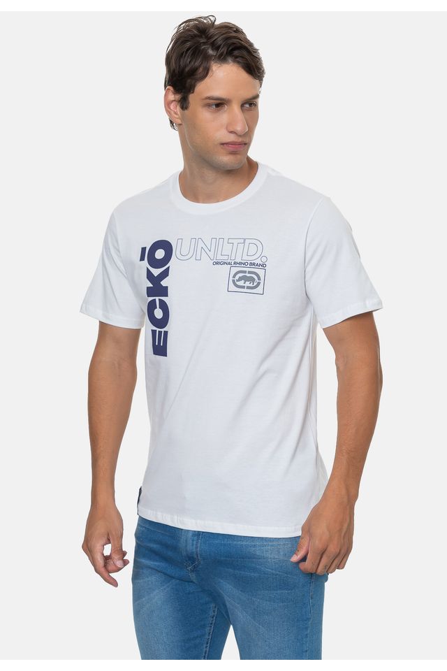 Camiseta-Ecko-Estampada-Branca
