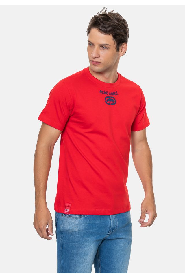 Camiseta-Ecko-Estampada-Vermelha