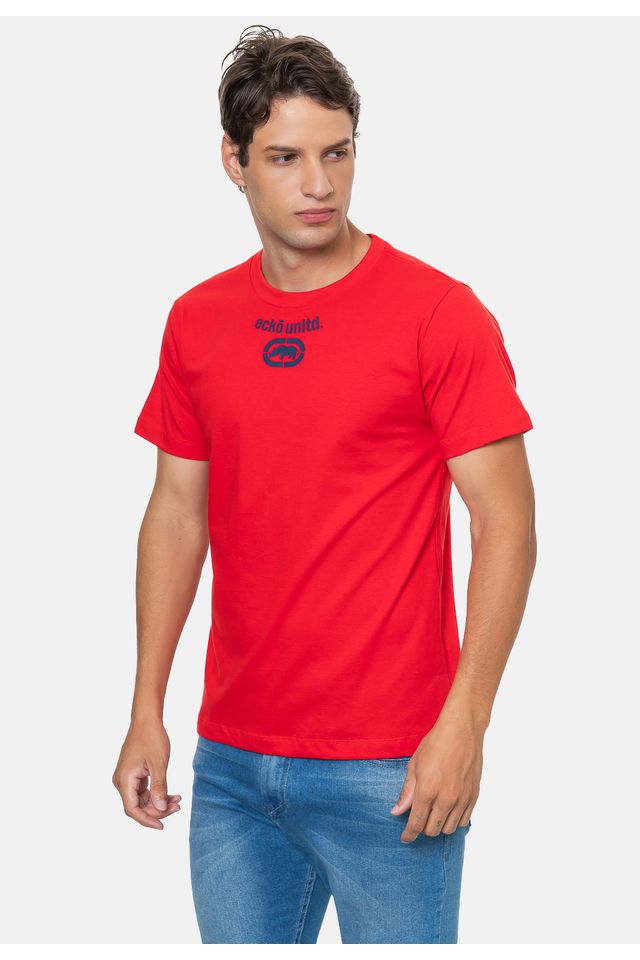 Camiseta-Ecko-Estampada-Vermelha