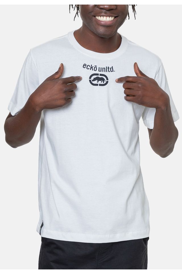 Camiseta-Ecko-Estampada-Branca