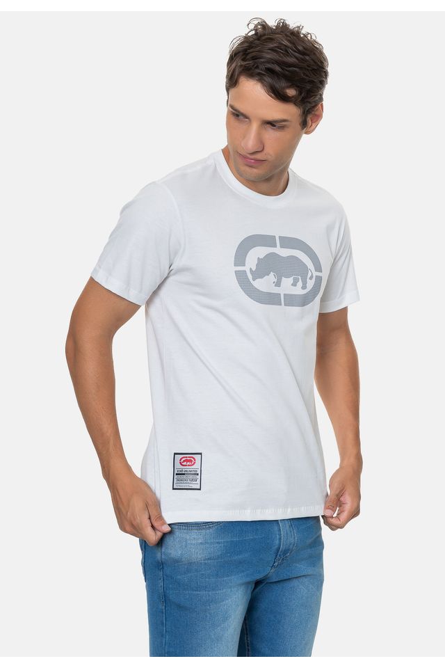 Camiseta-Ecko-Estampada-Branca