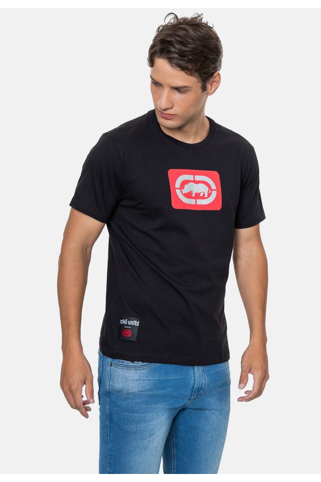 Camiseta-Ecko-Estampada-Preta