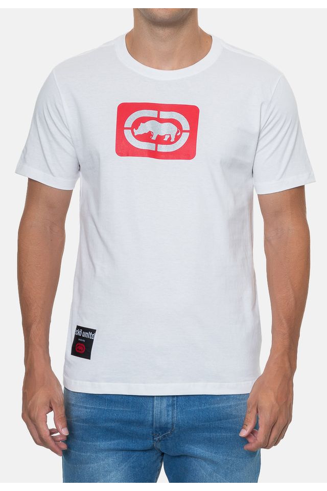 Camiseta-Ecko-Estampada-Branca