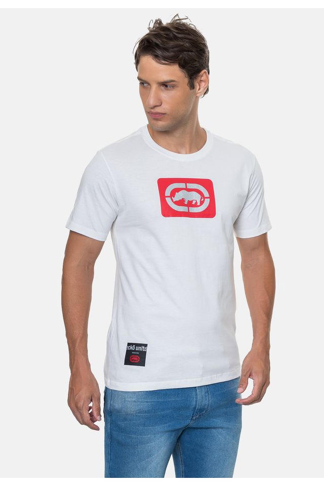 Camiseta-Ecko-Estampada-Branca