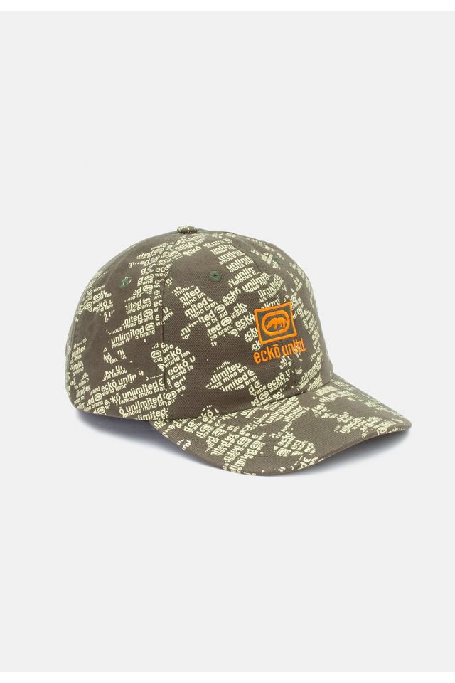 Bone-Ecko-Aba-Curva-Strapback-Verde-Militar
