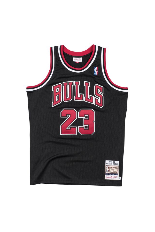 Regata-Mitchell---Ness-Altarnate-Authentic-Jersey-Chicago-Bulls-1997-98-Michael-Jordan-Preta