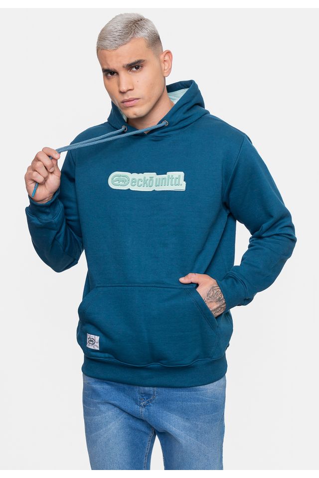 Moletom-Ecko-Canguru-Masculino-Fashion-Basic-Rubber-Verde-Tempestade