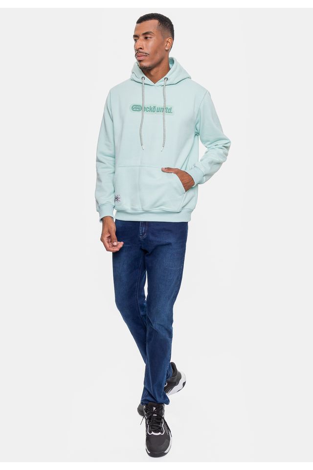 Moletom-Ecko-Canguru-Masculino-Fashion-Basic-Rubber-Verde-Agua