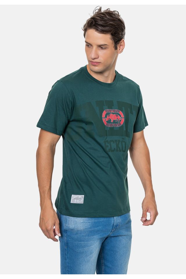 Camiseta-Ecko-Estampada-Verde