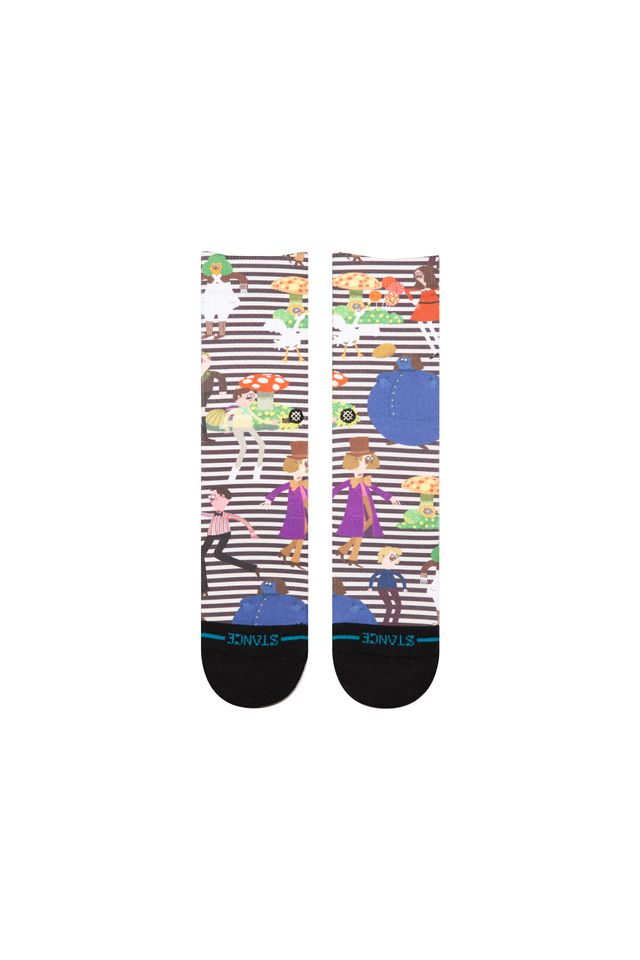 Meia-Stance-Collab-Wonka-Kids-Preta-Com-Branca