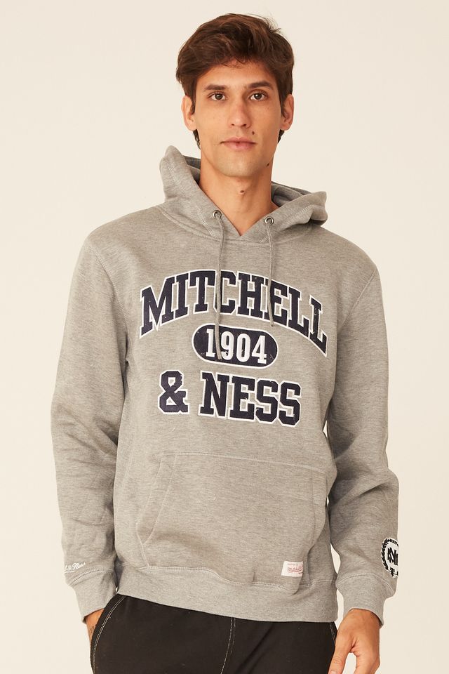 Moletom-Mitchell---Ness-Fechado-Com-Capuz-Branded-Cinza-Mescla