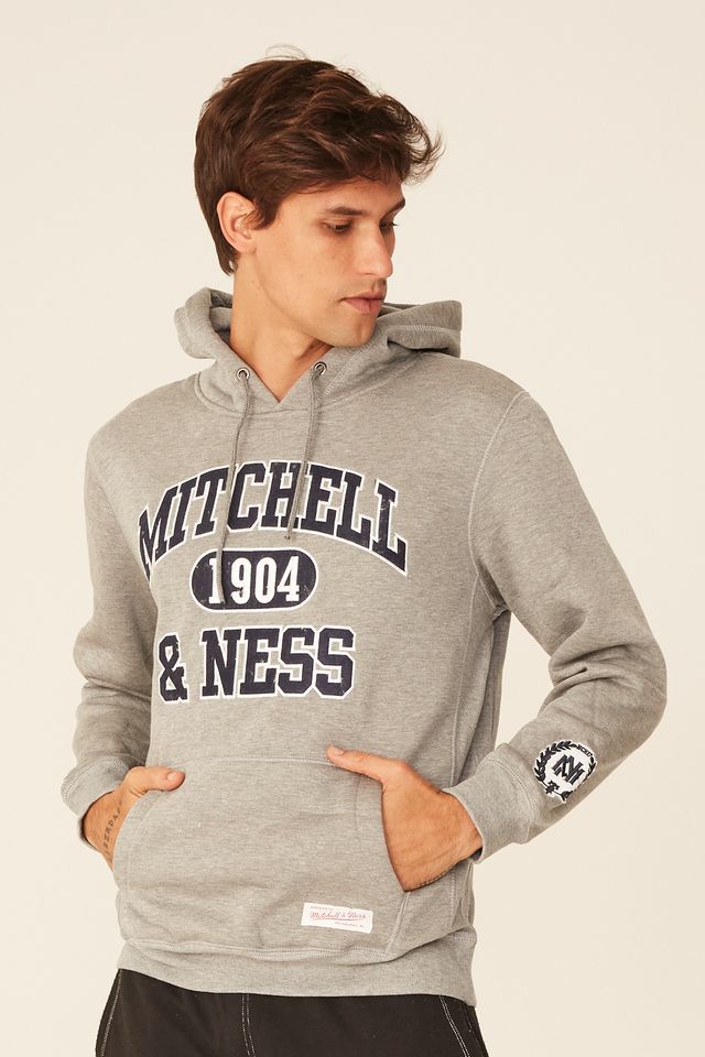 Moletom-Mitchell---Ness-Fechado-Com-Capuz-Branded-Cinza-Mescla