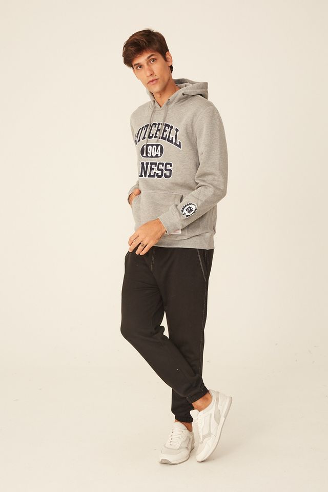 Moletom-Mitchell---Ness-Fechado-Com-Capuz-Branded-Cinza-Mescla