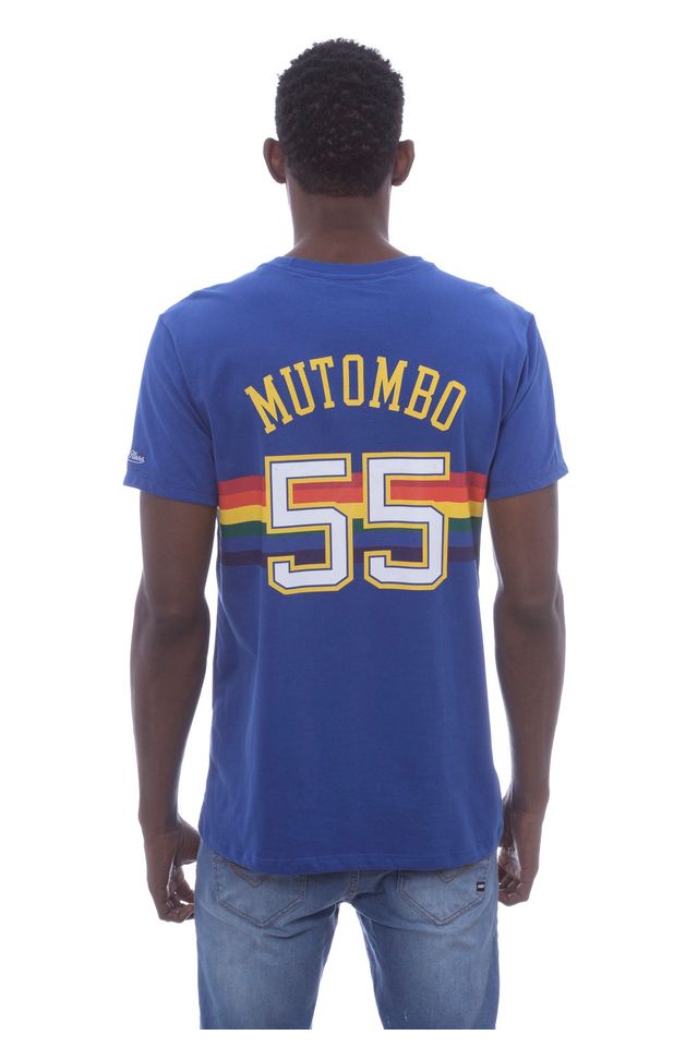 Camiseta-Mitchell---Ness-Estampada-Name-Number-Denver-Nuggets-Dikembe-Mutombo-Azul