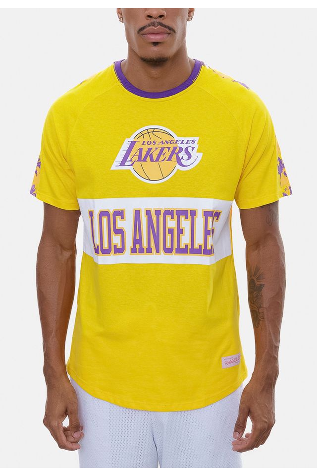 Camiseta-Mitchell---Ness-Especial-Los-Angeles-Lakers-Amarela