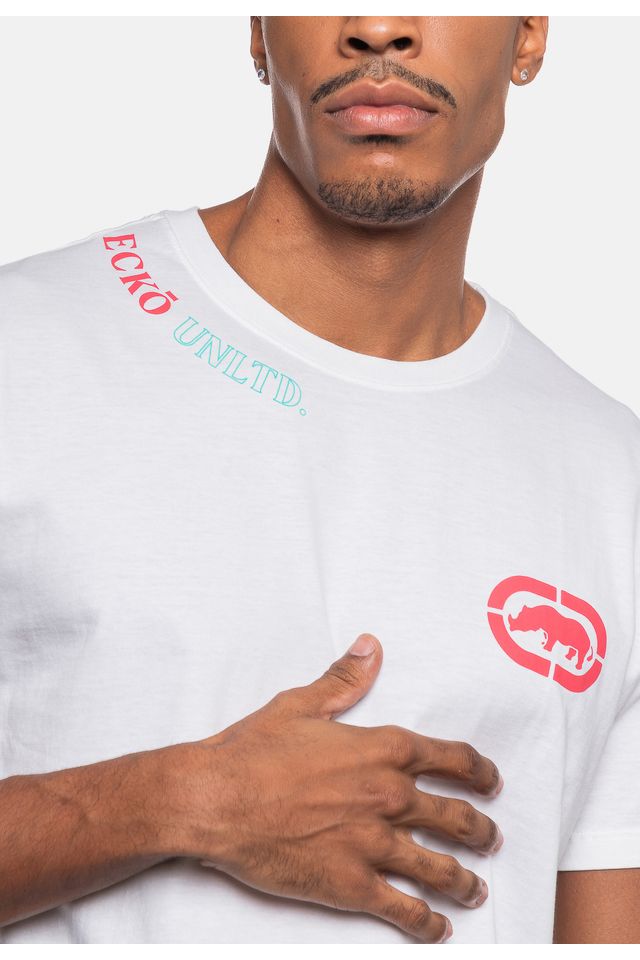 Camiseta-Ecko-Estampada-Branca