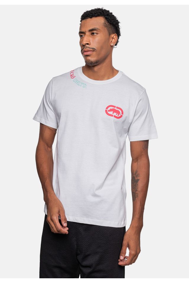Camiseta-Ecko-Estampada-Branca