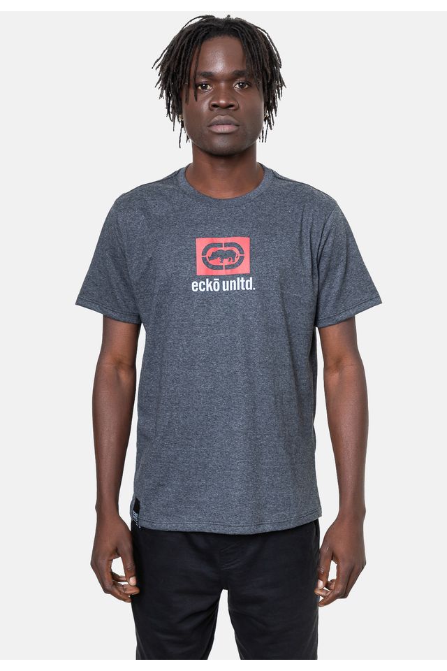 Camiseta-Ecko-Estampada-Preta-Mescla