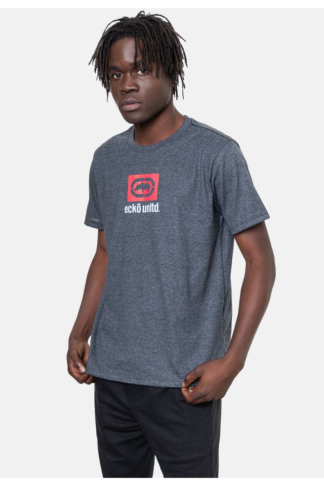 Camiseta-Ecko-Estampada-Preta-Mescla