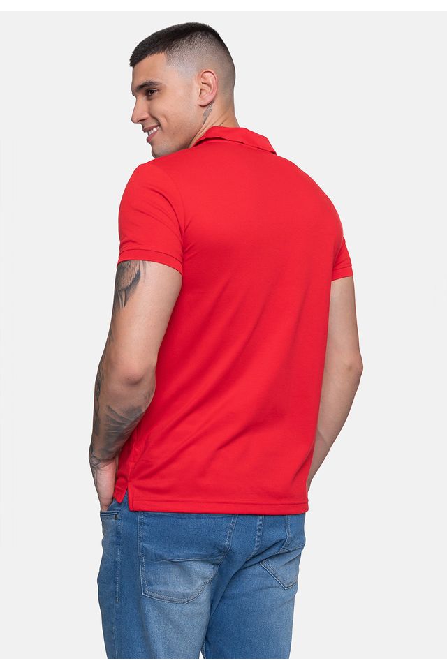 Camisa-Polo-Ecko-Piquet-Masculina-Vermelha