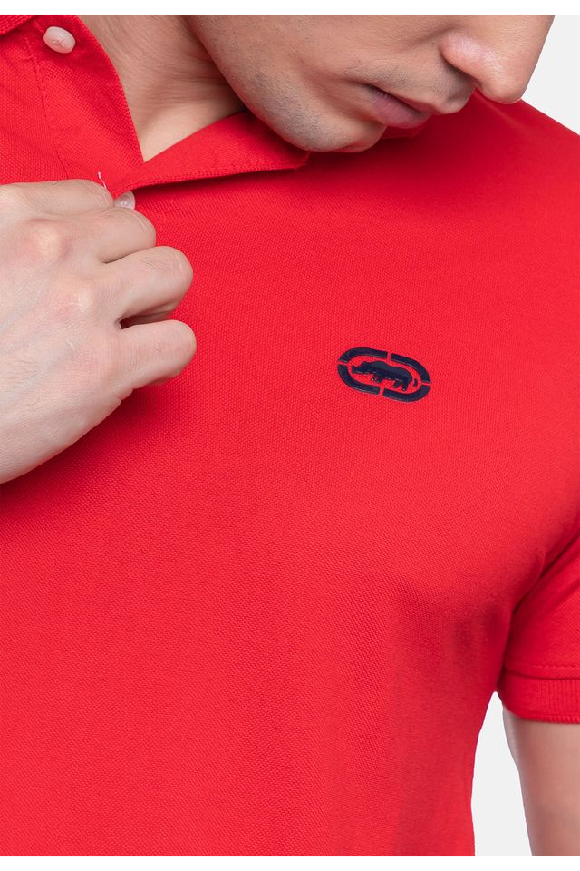 Camisa-Polo-Ecko-Piquet-Masculina-Vermelha