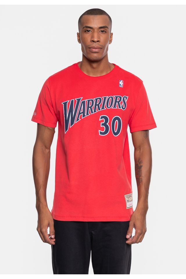 Camiseta-Mitchell---Ness-NBA-Mascuina-Golden-State-Warriors-Stephen-Curry-Coral-Hibisco