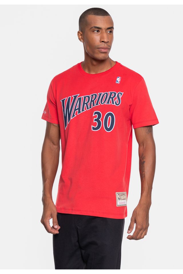 Camiseta-Mitchell---Ness-NBA-Mascuina-Golden-State-Warriors-Stephen-Curry-Coral-Hibisco