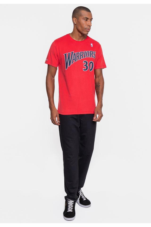 Camiseta-Mitchell---Ness-NBA-Mascuina-Golden-State-Warriors-Stephen-Curry-Coral-Hibisco