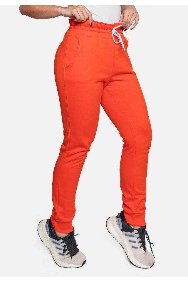 Calca-Ecko-Moletom-Feminino-Foil-Laranja