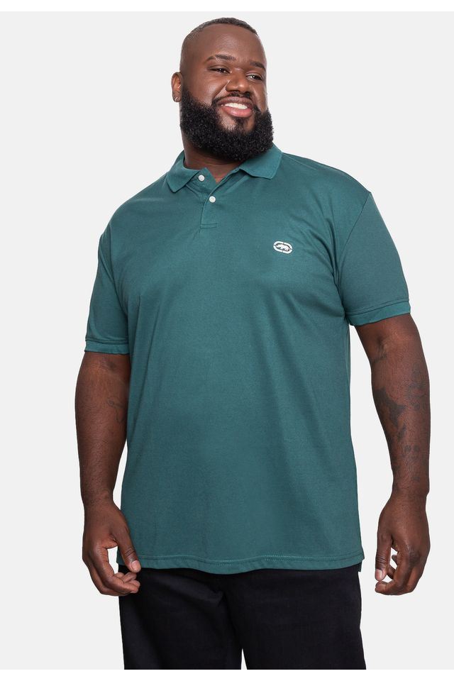 Camisa-Ecko-Polo-Piquet-Plus-Size-Masculina-Verde