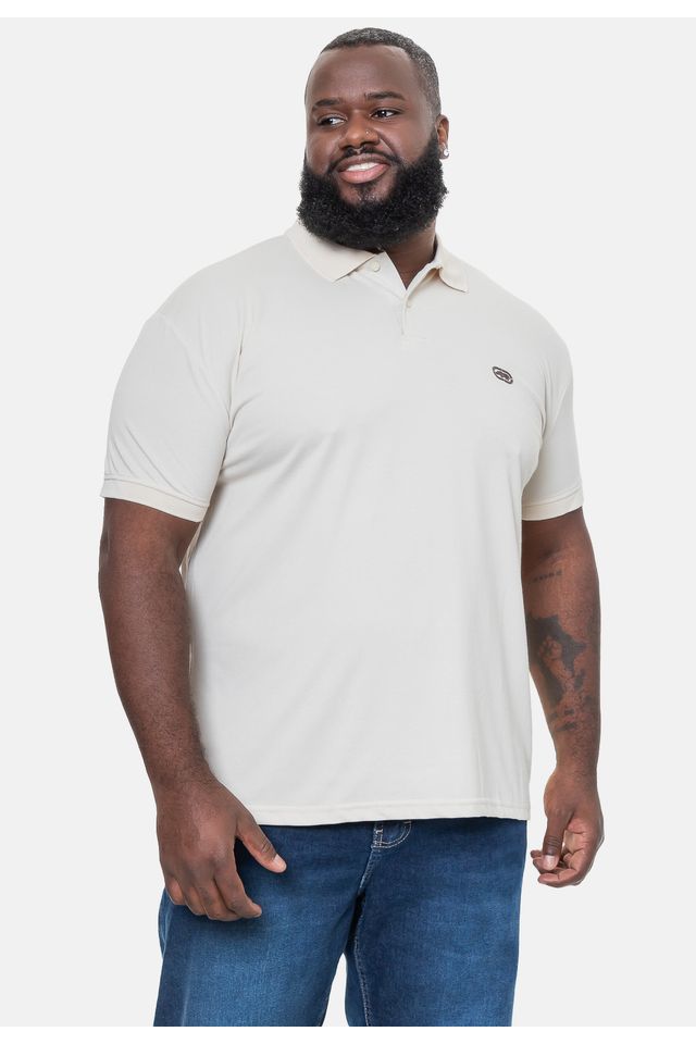 Camisa-Ecko-Polo-Piquet-Plus-Size-Masculina-Areia