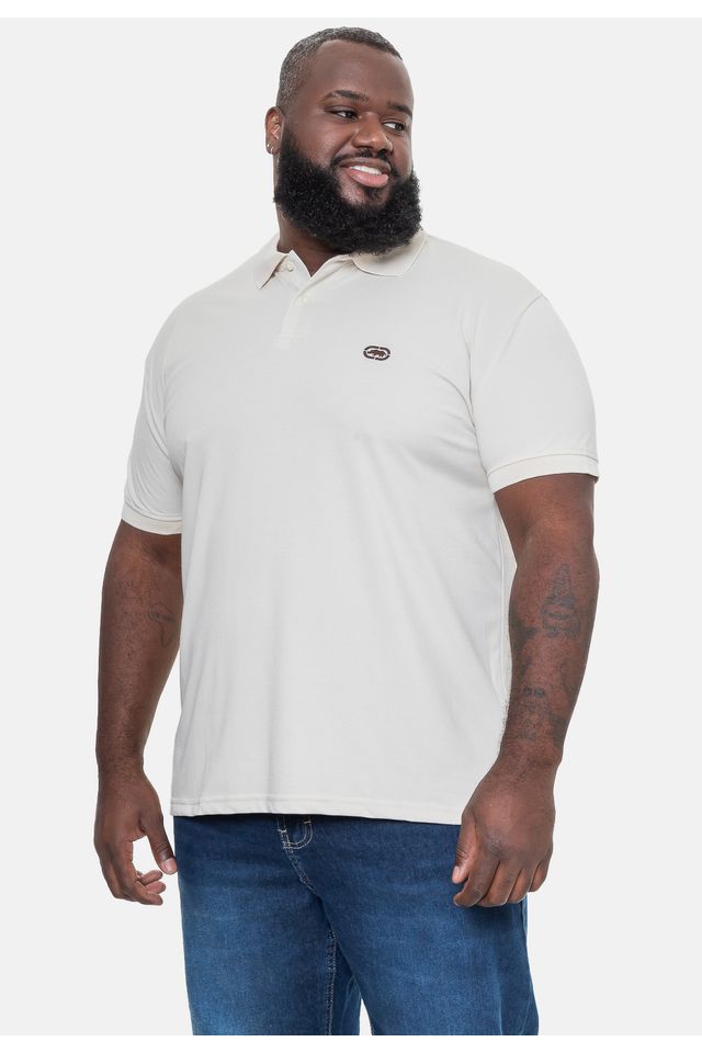 Camisa-Ecko-Polo-Piquet-Plus-Size-Masculina-Areia