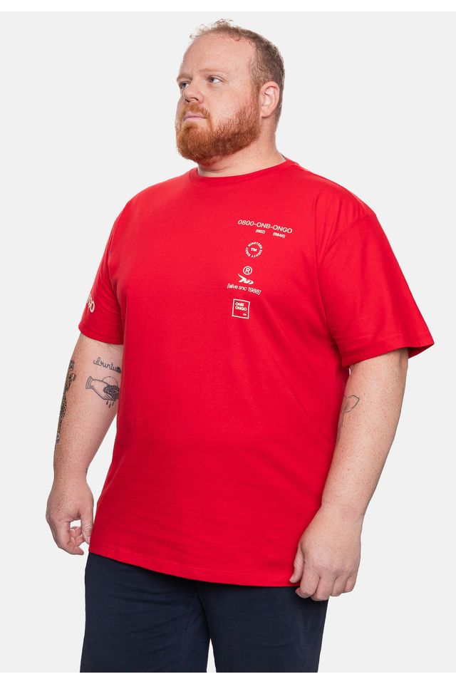 Camiseta-Onbongo-Plus-Size-Masculina-Estampada-Vermelha-Dalia