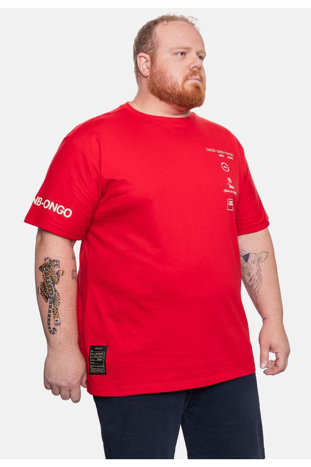 Camiseta-Onbongo-Plus-Size-Masculina-Estampada-Vermelha-Dalia