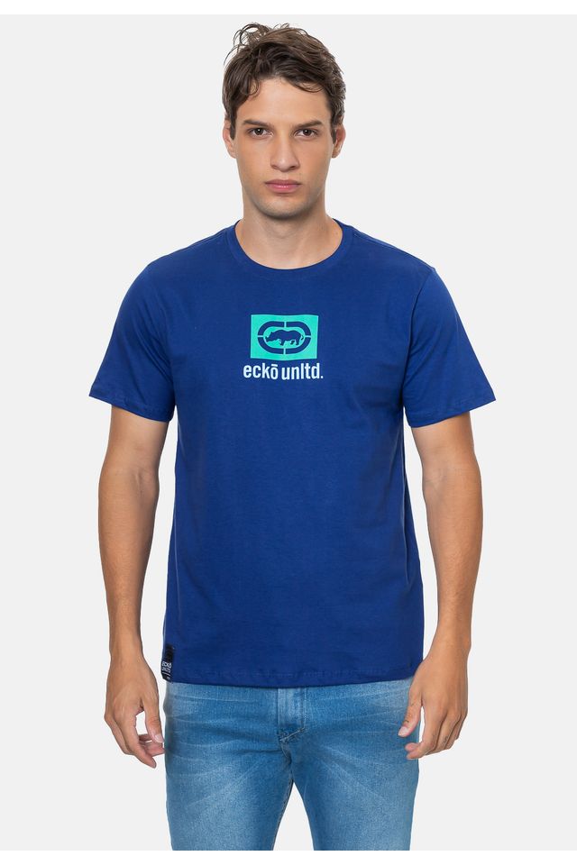 Camiseta-Ecko-Estampada-Azul