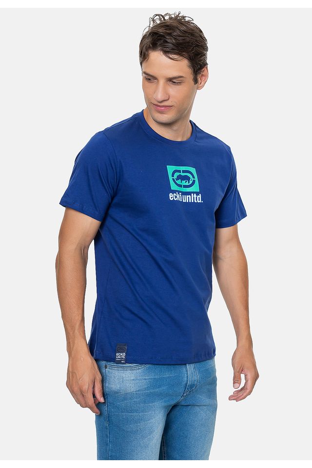 Camiseta-Ecko-Estampada-Azul