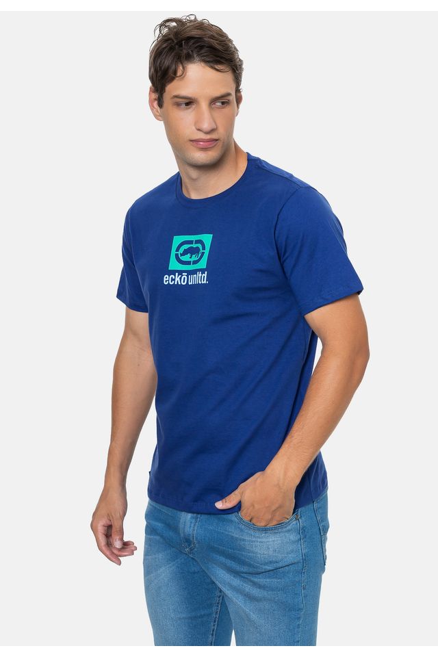 Camiseta-Ecko-Estampada-Azul