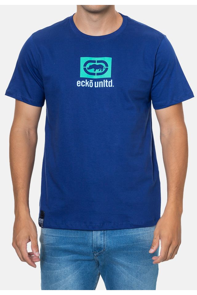 Camiseta-Ecko-Estampada-Azul