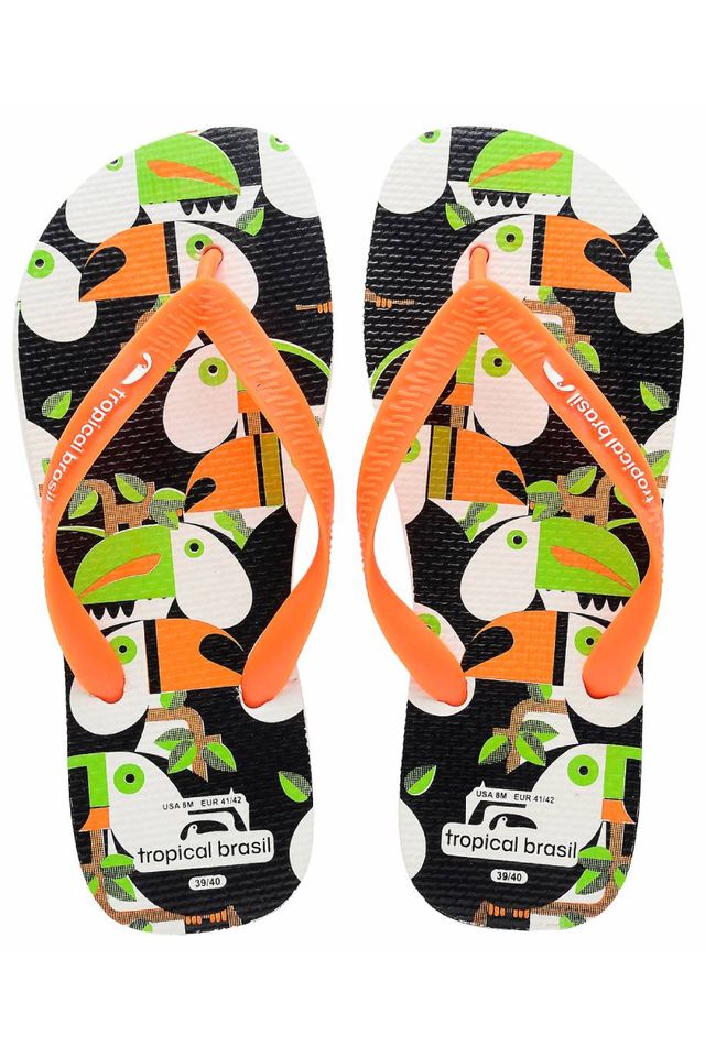 Chinelo-Tropical-Brasil-Ilustracao-Flip-Flop-Branco-Com-Laranja Chinelo-Tropical-Brasil-Ilustracao-Flip-Flop-Branco-Com-Laranja