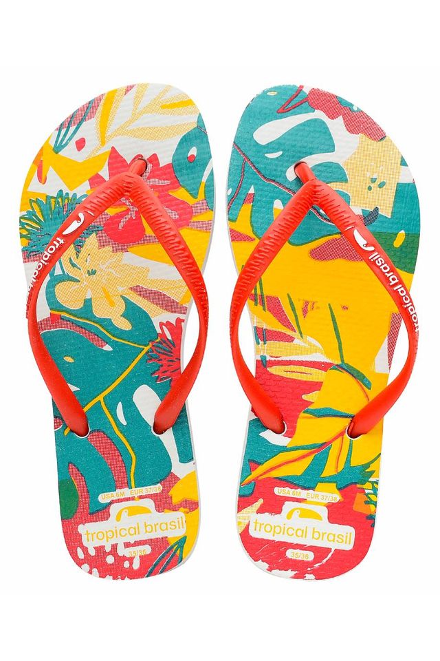 Chinelo-Tropical-Brasil-Ilustracao-Flip-Flop-Branco-Com-Vermelho Chinelo-Tropical-Brasil-Ilustracao-Flip-Flop-Branco-Com-Vermelho