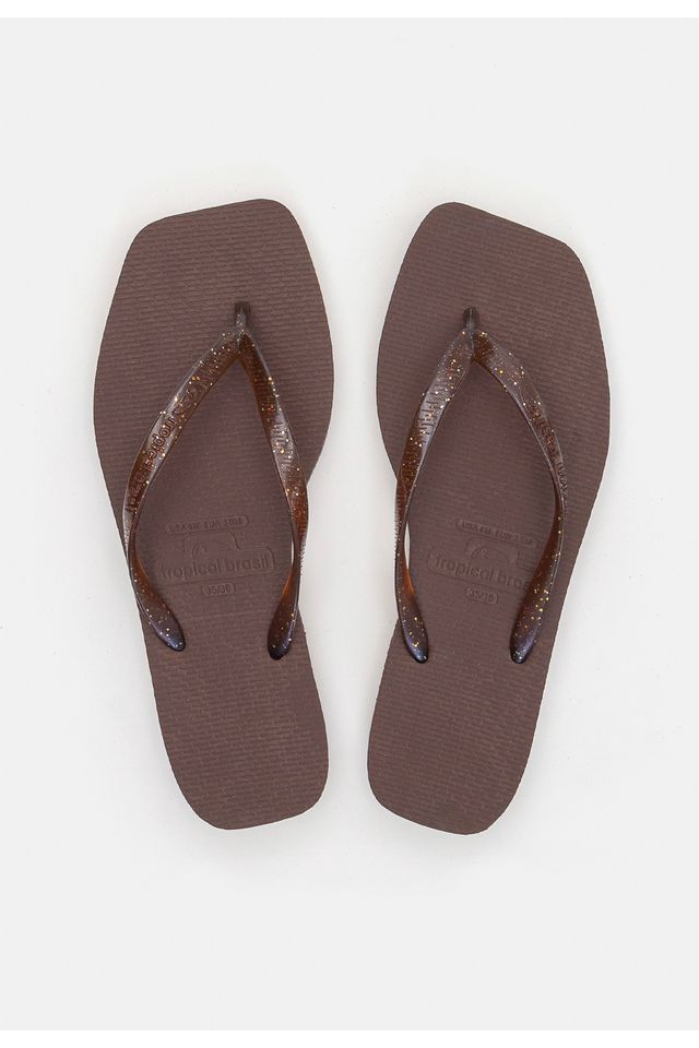 Chinelo-Tropical-Brasil-Quadradinha-Cristal-Marrom-com-Glitter